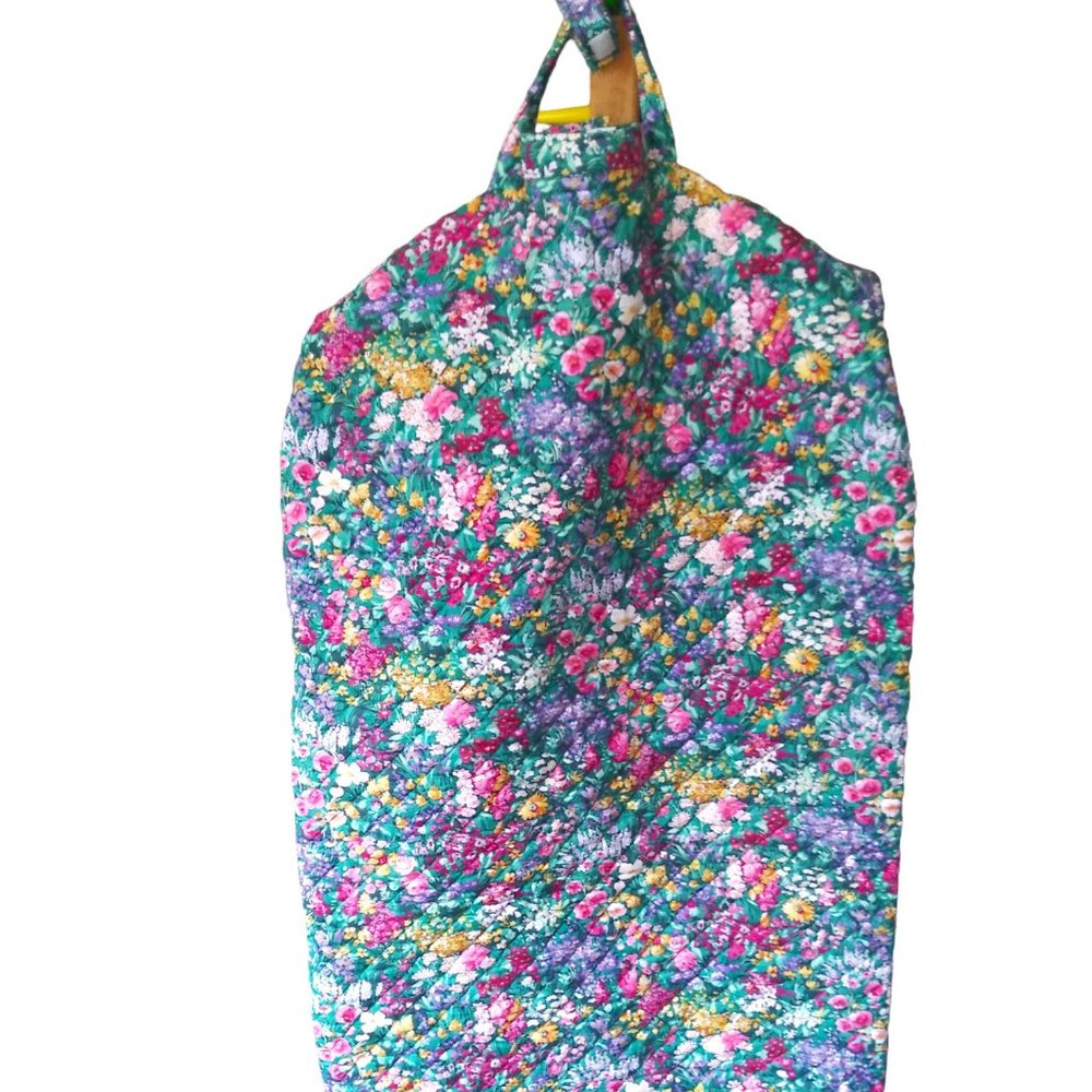 VTG It's My Bag West Los Angeles Quilted Floral Hanging Garment Travel Bag RARE